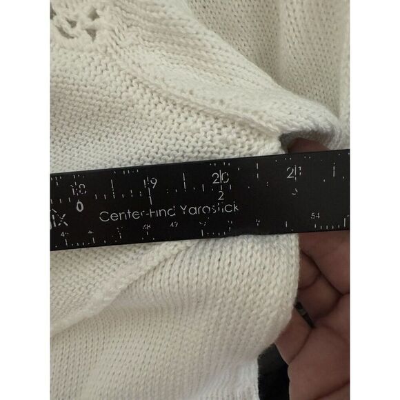 Akira ART TO WEAR White Long Button Cardigan FRINGE Jacket Cottagecore SZ S - Picture 4 of 6